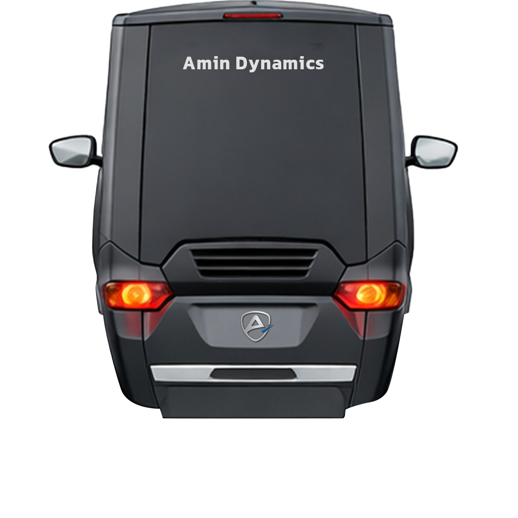Amin Dynamics vehicle body tilting above its fixed wheels